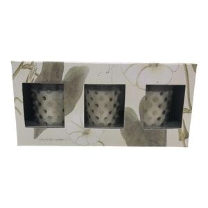 NEW K. Hall Studio Simpatico 3 Hobnail Votives - No. 42 White Flower